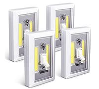 Lot de 4 lampes de placard, à piles, lumière tactile, veilleuses à poussoir, montage mural sans fil, sous armoire, étagère, abri de jardin, cuisine, garage, grenier, camping-car, bricolage