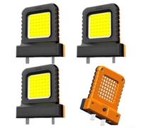 Lot de 4 lampes LED de travail sans fil, projecteur portable haute luminosité avec dissipation de la chaleur pour réparation et bricolage, ensemble multicolore (orange)