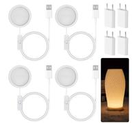 Lot de 4 lampes LED pour imprimante 3D Bambu Lab A1/A1mini/P1S/P1P/X1C,2 W Bambuolab Accessoires d'imprimante 3D créatifs DIY Kit LED DIY,veilleuse,modèles d'impression 3D avec adaptateur USB