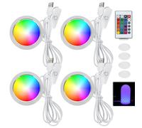 Lot de 4 lampes LED pour imprimante 3D - Veilleuse de rechange - Lumière RVB avec 4 télécommandes - Kit d'éclairage LED pour imprimante 3D - Pour modèles de veilleuse artisanaux