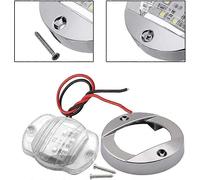 Lot De 4 Lampes Led Rondes Pour Bateau 12 V, Éclairage De Tableau Arrière Pour Pont De Bateau (Blanc)