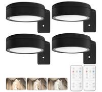 Lot de 4 lampes LED sans fil à piles avec télécommande à intensité variable et 3 couleurs de lumière, lampe murale magnétique pour cadre photo, œuvres d'art, portrait, cible de fléchettes