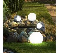 Lot de 4 lampes solaires à LED Boule Lampes de jardin Chemin Pierre Design Deko Projecteurs Terrasse