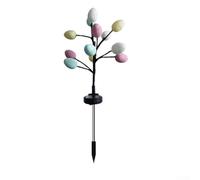 Lot de 4 lampes solaires à LED en forme d'œuf de Pâques avec indice d'étanchéité IP65 pour décoration de jardin, pelouse et paysage