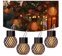 Lot de 4 lampes solaires d39extrieur suspendre - Flamme vacillante - tanche - Pour jardin cour clture arbre 4 Multic BALISE SOLAIRE