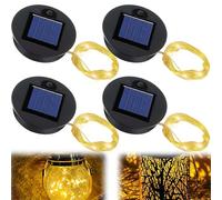 Lot de 4 lampes solaires de rechange pour guirlande lumineuse de jardin de 8 cm - Pièces de rechange avec 2 LED - Étanche IP65 - Kit d'éclairage décoratif - Avec