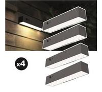 Lot de 4 lampes solaires EZIlight® Solar Wall S24 gris G