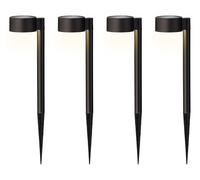 Lot de 4 lampes solaires LED d'extérieur en plastique - 30 cm - Lampe solaire de jardin à brancher - Lampe de jardin - Lampe de jardin - Lampe solaire et éclairage de jardin pour extérieur - Blanc