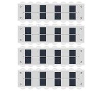 Lot de 4 lampes solaires pour clôture, support mural extérieur étanche, 7 modes de luminosité réglables, lumière de 6 à 12 heures, construction ABS + PC pour jardin, patio, terrasse, choix de LED