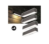 Lot de 4 lampes solaires EZIlight® Solar Wall S24 gris G