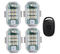 Lot de 4 lampes stroboscopiques LED sans fil haute luminosité, étanches, avec télécommande, 7 couleurs et multi-modes, pour vélo, voiture, course à pied, camping et activités de plein air.