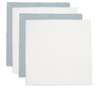 Jollein Lot de 4 langes en mousseline pour bébé - Vert mer/ivoire - 70 x 70 cm - 100% coton - Lingettes pour bébé - Certifiées Oeko-Tex
