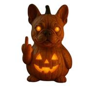 Lot de 4 lanternes citrouille amusantes pour Halloween avec doigt d'honneur droit, cour et décorations de fête d'intérieur (C, 4 pièces)