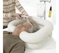 Lot de 4 lavabos gonflables de chevet pour personnes handicapées et personnes âgées, pour lit facile, grossesse, alitée ou post-opératoire, patiente confinée au lit, douche de tête avec sac à eau (lot