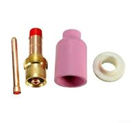 Lot de 4 lentilles à gaz TIG pour torche de soudage WP17 WP18 WP26 332 45V26 10N24 54N15 avec buse en céramique et déflecteur (2,4 mm)