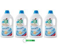Lot de 4 lessives liquides Spuma Di Sciampagna Marseille avec formule concentrée et lutte efficace contre les taches 27 lavages 1215 ml + porte-clés Beni Culinari gratuit