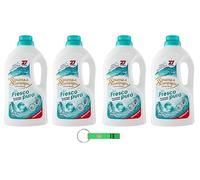 Lot de 4 lessives Spuma Di Sciampagna Fresco Puro - Lessive liquide hygiénique avec formule concentrée et lutte efficace contre les taches - 27 lavages - 1215 ml + porte-clés Beni Culinari