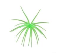 Lot de 4 leurres de pêche souples en forme d'oursin, 6,5 à 9 cm, appâts TPE multi-tentacules avec paillettes, appâts flottants réalistes pour bar, truite, pêche en mer (B vert herbe)