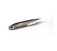 Lot de 4 leurres Souples Multi-queues - Leurres Glow Rod à Queue en T/Rouleau/Queue Droite, leurres artificiels for Eau Douce/Eau salée(Grey,7.2cm 4pcs)