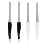 Lot de 4 limes à ongles professionnelles en métal avec poignée antidérapante pour ongles naturels, grain saphir double face pour façonner les ongles en gel coiffant et acrylique, accessoires pour