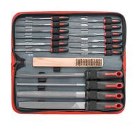 Lot de 4 limes manuelles en métal de 20,3 cm, plates/triangulaires/demi-rondes/rondes et 12 limes aiguilles de 10,6 cm avec poignée antidérapante pour bricolage en métal et bois