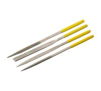 Lot de 4 limes plates ultra fines 3 x 140 mm 4 x 160 mm 5 x 180 mm pour meulage en métal jade outil de limage en métal avec émeri Assortiment de 5 x 180 mm