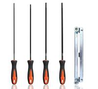 Lot de 4 limes pour tronçonneuse avec poignée et porte-documents, limes à cheval, tronçonneuse, jeu de limes rondes de 3,2 mm, 4,0 mm, 4,8 mm, 5,5 mm, 4 tailles, limes pour tronçonneuse