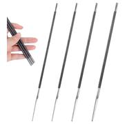 Lot de 4 limes rondes pour tronçonneuse - Outils d'affûtage - 4 tailles de 4,0 mm, 4,8 mm, 5,5 mm, 5,2 mm - Pour l'affûtage manuel des chaînes de tronçonneuse, pour ébavurer et réparer