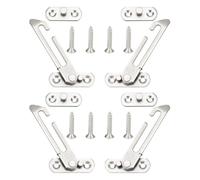 Lot de 4 limiteurs de fenêtre, verrous d'arrêts de fenêtre en acier inoxydable à gauche et droite, verrous de butée de fenêtre avec vis pour portes-fenêtre/fenêtre pour enfant/jardin d'enfant/maison