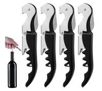 Lot de 4 Limonadier Professionnel,Tire-bouchon,3 en 1 pour bouteille de bière et de vin,Couteaux de Sommelier en Acier Inoxydable avec Décapsuleur et Coupe-Capsule, Qualité Hôtel et Restaurant