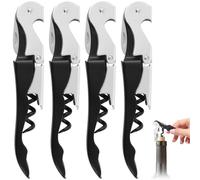 Lot de 4 Limonadier Professionnel, Tire Bouchon, 3 en 1 Tire Bouchon Sommelier, Couteaux de Sommelier en Acier Inoxydable avec Décapsuleur et Coupe-Capsule, Qualité Hôtel et Restaurant