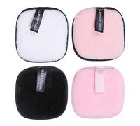 Lot de 4 lingettes démaquillantes réutilisables pour le visage, multi-usages, doux et lavables, pour fard à paupières, mascara et rouge à lèvres