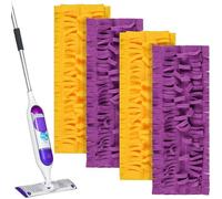Lot de 4 Lingettes pour Swiffer Lingettes Reutilisable pour Swiffer Balai Serpillière Humide et Sèche en Microfibre 39 CM 15