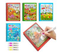 Lot De 4 Livre De Coloriage Magique À Leau, Livre Magique À L'eau Avec Stylo À L'eau, Réutilisable Coloriage Magique Enfant(15 * 18.8 CM), Livre Peinture Magique À L'eau Pour Garçons Et Filles