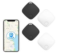 Lot de 4 Localisateurs Bluetooth - Étiquette de Suivi Intelligente Avec Alarme Anti-Perte pour Objets, Compatible Android et iOS, Convient pour les Enfants