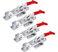 Lot de 4 Loquet à bascule en Métal, Pince à Loquet Loquet à bascule en Métal Serrage Verrou Fermeture à levier Sauterelles de Menuisier Réglable pour Armoire Porte Boîte,Cas sans Serrure