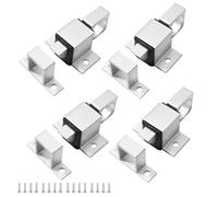Lot de 4 Loquet à Ressort Automatique en Alliage D'Aluminium Double Face Verrou Coulissant Petit Verrou de Porte Intérieur pour Fenêtres Portes en Bois Portail de Jardin