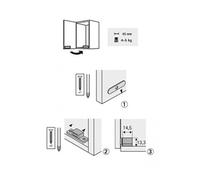 Lot de 4 loqueteaux magnétiques plastique, L.14.5 x l.45.3 mm