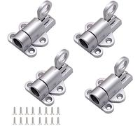 Lot de 4 loquets à fermeture automatique - Verrou de porte à ressort - Loquet de porte - Verrou de sécurité automatique de fenêtre - Loquet à ressort (argent)