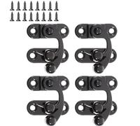 Lot de 4 loquets à loquet noir antique à bascule à droite avec cadenas vintage