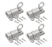 Lot de 4 loquets à ressort pour portes d'armoires et boîtier en alliage d'aluminium et fonction poussoir pour fermer facilement (argenté)