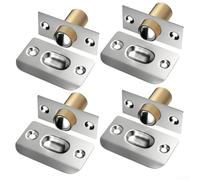 Lot de 4 loquets de porte réglables en acier inoxydable, fermeture invisible pour armoire et placard, finition noire avec plaque frontale et vis, lot de 4 (pare-chocs)
