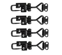 Lot de 4 loquets de serrage à bascule, loquet à bascule en fer noir, 100 kg, réglable à libération rapide, verrouillage de tension pour porte d'armoire, boîte à outils