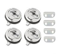 Lot de 4 loquets de verrouillage de trappe marine, loquet à tirage affleurant pour quincaillerie de pont de bateau, construction en alliage pour camping-car, salle de douche de 450 cm de diamètre