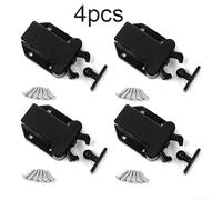Lot de 4 loquets tactiles à pousser pour armoires, cuisine et armoire, matériel de montage inclus (noir)