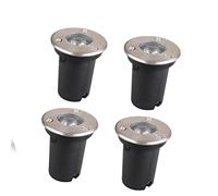 Lot de 4 lumières d'extérieur enterrées - Lumières de paysage à DEL au sol, 12 V/24 V/220 V, étanche IP65, éclairage de jardin enterré, éclairage de jardin encastré