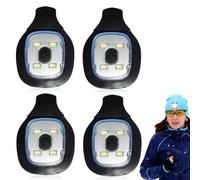 Lot de 4 lumières LED de rechange pour bonnet - De qualité supérieure - Avec lumière - Rechargeable par USB - Lampe de rechange étanche - Convient pour bonnet, bandeau avec lumière