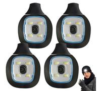 Lot de 4 lumières LED de rechange pour bonnet - Lampe LED de rechange pour bonnet avec lumière - Lampe étanche - Rechargeable par USB - Convient pour bonnet, bandeau avec lumière, bonnet LED, lumière