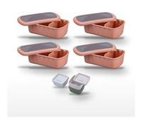 Lot de 4 Lunchbox Terracotta 1L et Set de 3 boîtes à sauce Fackelmann Storage