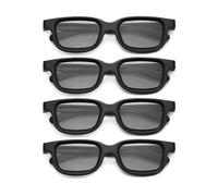 Lot de 4 lunettes 3D passives polarisées compatibles avec les téléviseurs 3D et les cinémas 3D réels pour les jeux 3D et les cadres TV